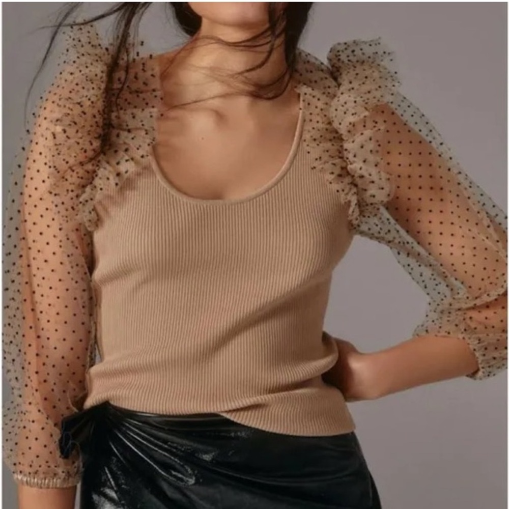 DOLAN by Anthropologie Polkadot Longsleeve Medium